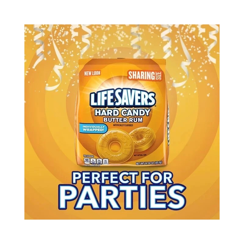 Life Savers Butter Rum Hard Candy Individually Wrapped, Sharing Size