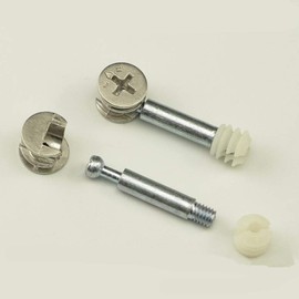 Enertai Furniture Cam Fitting with Dowel and Pre-Inserted Nut 10 Pack(Plastic Expansion)