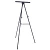 U.S. Art Supply 70" High Boardroom XL Black Aluminum Flip