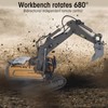 Srliya 2.4G RC Excavator Toy Rotating Full Functional Lighting Music