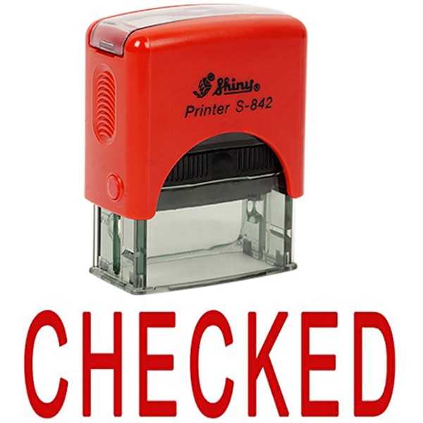 Printtoo Checked Self Inking Rubber Stamp Custom Shiny Office Stationery