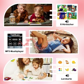 PTHTECHUS Smart Watch for Children, Children's Watch with Camera, MP3 Player, Learning and Play, Children's Gift for 3-12 Years Old Boys and Girls, Pink