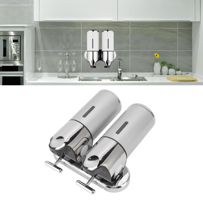Soap Dispenser Dual Pump 1000ml Wall Mounted Easily Refilled Reusable