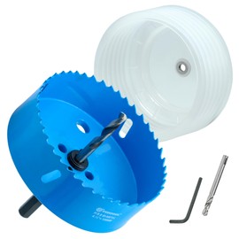 4-1/4 Inch Hole Saw for Recessed Lights Can Lights, with Dust Bowl for Recessed Lighting, 4-1/4" Hole Saw Dust Catcher with Bi-Metal Wood Metal Drywall Cutter