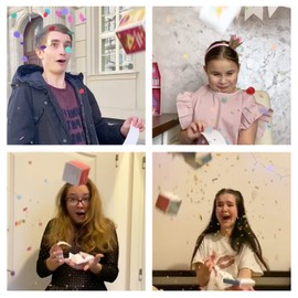 Notta&Belle FEEL LOVE EVERY MINUTE "Boom!" Explosion Birthday Card Happy Birthday (Yellow), Surprise Exploding Card with Confetti for Wife Man Colleagues, Children