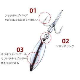 Metal Lure Triple Hook with Blade Spin Tail Blade Hook Metal Jig Iron Plate Blade Spin Tail Jig, Sea Fishing, Distant Throw, Sea Bass, Flounder, Bass, Blue Item No. 6, Set of 10