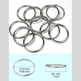 Taicols Key Rings, 200 Pcs Metal Keychain Rings, Round Split Key Rings for Keychains, Split Keyrings Flat O Ring, Heavy Duty Titanium Keyring, Keys Pendants, ID Tags Car Keys Organization Key Ring