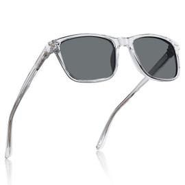 CARFIA Polarized Sunglasses for Men UV Protection Lightweight Acetate Rectangle Small Head Driving Glasses