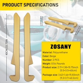 ZOSANY Car Seat Gap Filler 2 Pack, Universal Car Seat Gap Plug Filler, Car Gap Filler to Fill Gap Between Seat and Console, Auto Seat Crevice Blocker Stop Thing from Dropping for Car SUV Truck Beige