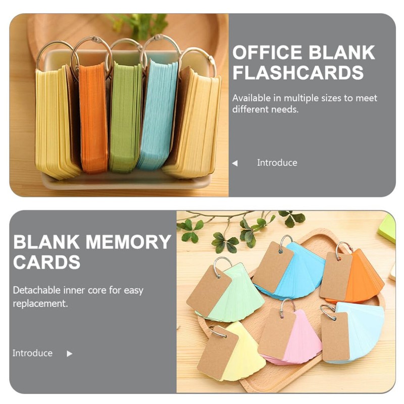 Operitacx 5pcs Binder Clips Note Pads Flash Cards Practical Memory
