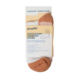 Glucology Copper-Based Socks Single Pack| White | Non-Binding | Extra-padding |(Mens 4-7 / Womens 5-8)