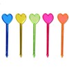 100 Pcs Multicolor Plastic Fruit Picks Toothpicks Heart Cocktail Appetizer