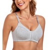 Lemorosy Women's Front Closure Cotton Bra Comfort Unpadded Wireless Everyday