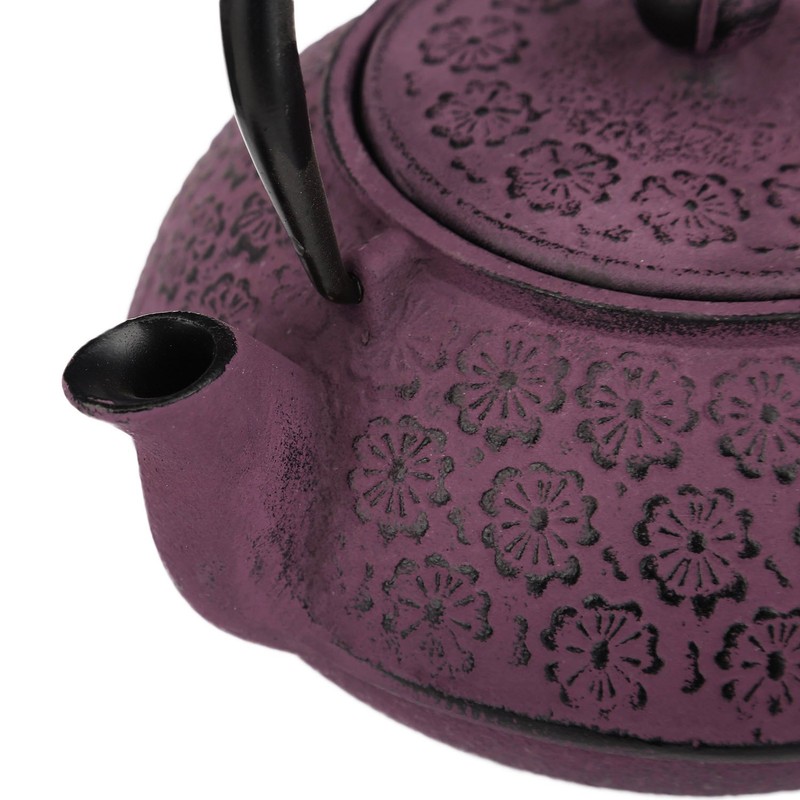 30 oz Cast Iron Teapot Enamel Lining W/Metal Infuser Tea