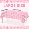 Homanu 3 Pack Pink Birthday Bow Party Decorations Tablecloths, Large