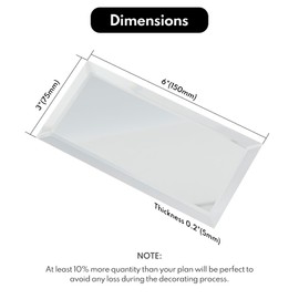 Lovdeco Mirror Subway Tile, Beveled Mirror Backsplash 3x6 Inch for Kitchen Bathroom Wall (40 Pcs, 5 SQ.FT.)