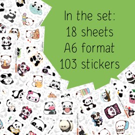 Pack of 100 Panda Stickers for Drinking Bottles and Laptops - Panda Party Gifts and Decorations Waterproof Vinyl Stickers Cute Animal and Bear Stickers - Panda Stickers