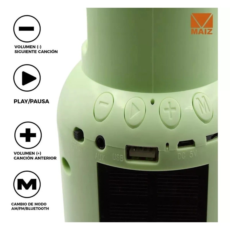 Maíz 5pz Bocina Bluetooth Radio Tanque Gas Portatil Recargable