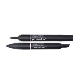 Winsor & Newton, Promarker, Black, Set of 2, Alcohol Based Dual Tip Markers