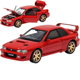 ERBADIHAGO Toy Cars Compatible for Subaru 1998 Impreza 22B Sti Version 1/32 Metal Model Car Pull Back Car Toys with Light and Sound Toys Car Collectible Model for Children Age 3 + Year Old (Red)
