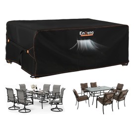 Enzeno Garden Furniture Cover，160X100X74cm Garden Table Cover Waterproof， 420D Heavy Duty Oxford Polyester Outdoor Patio Table Covers Rectangular Windproof，Anti-UV for Chair and Table Patio Set Cover