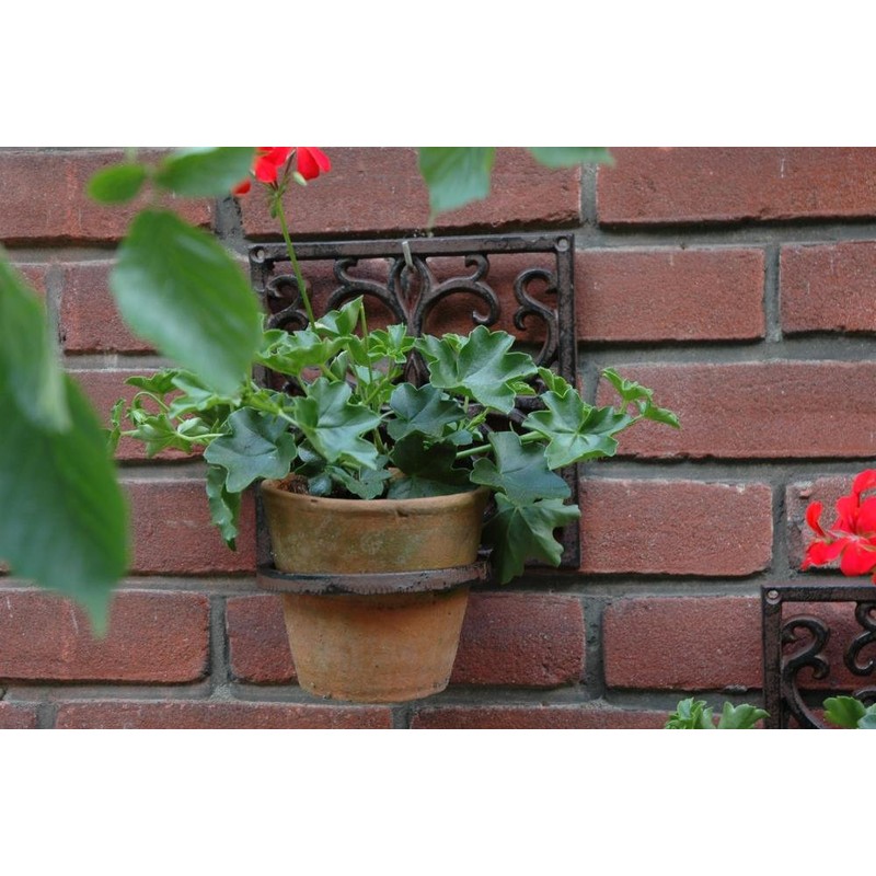 Esschert BPH14 Flower Pot Holder Classic 1-Pot Cast-Iron - Brown,