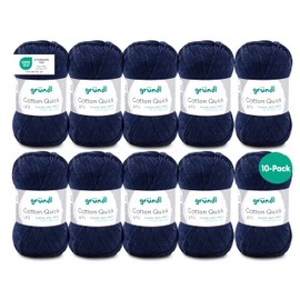 Product title: Gründl Cotton Quick Uni Knitting/Crochet Yarn, 10 Balls of 50 g (Colourful 100% Cotton Yarn, Oeko-Tex Certified, 50 g/125 m, Needle Size: 3–4, 10 x 50 g), Dark Blue