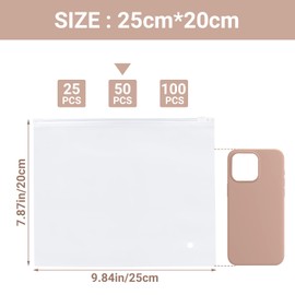 Svaldo Clothes Bags, Pack of 50 25 x 20 cm Resealable Bags for Clothes, Zip Bags, Clothes, Storage Bags for Clothes, Plastic Bags for Cosmetics (with Ventilation Holes)