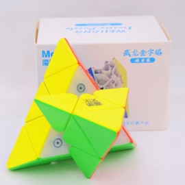 Bukefuno MoYu Weilong - Rompecabezas magnético de velocidad mágica de 3 x 3 pulgadas, diseño de pirámide de 3 x 3 x 3 pulgadas, diseño de pirámides magnéticos, sin adhesivos, cubeta de 3 x 3 pulgadas