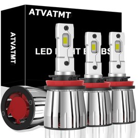 ATVATMT LED Bulbs for Freightliner Cascadia Lights 2008-2017 2018 2019 2020 2021 2022 2023 6500K LED Lights or Fog Lights Cool White Replacement H11LL 55W Halogen Bulbs, Pack of 4