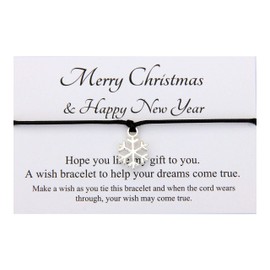 Lucor Merry Christmas Happy New Year Gifts | New Year Greeting Cards | New Year Snowflake Wish Bracelet | New Year Christmas Gifts Collection(Hot Pink)