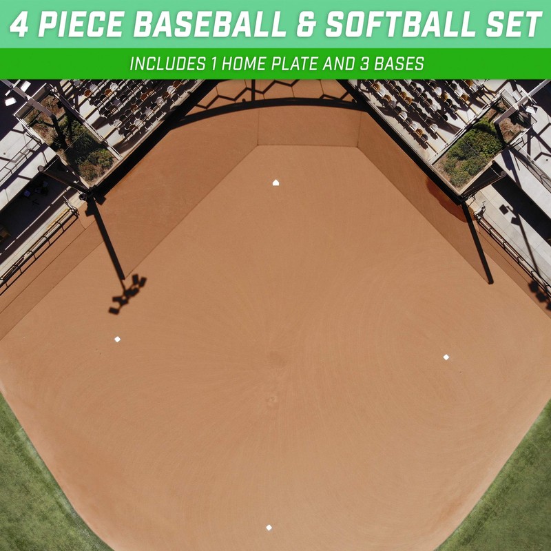 GoSports Baseball & Softball 4 Piece Premium Base Set -