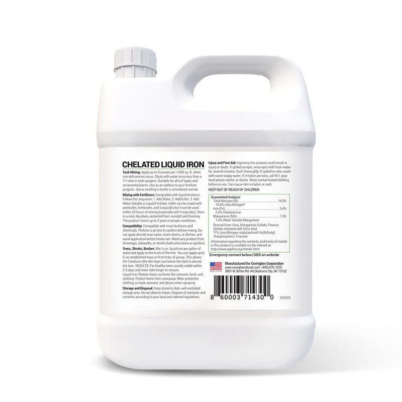 Covington Lawn Liquid Iron for Winter (32oz) – Chelated Iron