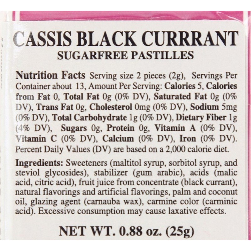 12 Pack Läkerol Cassis Black Current Sugar Free Pastilles 0.8-ounce