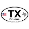 US Decal, Inc. Gruene, Texas Oval Sticker