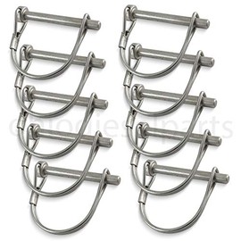 Stainless Steel PTO Round Shaft Locking Trailer Hitch Pin 1/4" x 1-3/4" (Pack of 10)