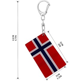 Llavero con bandera de Noruega, cadenas acrílicas en forma de D de doble cara, llaveros de bandera noruega, llaveros de coche estilo hombres y mujeres, decoración de regalos (3 piezas),