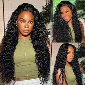 Enivuoso Loose Wave V Part Wig Synthetic Half Wigs for Black Women Curly U Part WIg Soft As Human Hair 180% Density Glueless V Shape Wig Beginner Friendly (Natural Black, 26 Inch)