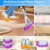 4 Pieces (2 Pairs) Shoe Cover Duster Mopping Slippers, Microfiber