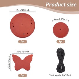 WEBEEDY Wind Chime Replacement Parts Wood Handmade Wind Chime Replacement Set Butterfly Shape Design DIY Wind Chime Making Handmade Wind Chime Accessories Christmas Decoration for Home