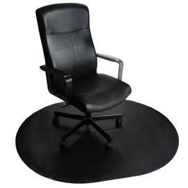DESKU Super Oval Desk Chair Mat – Heavy-Duty PVC Mats for Carpet Floor Protection, Black, 46" x 58" Inches, Made in The USA