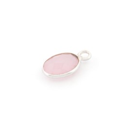 Vintageparts Pendant with Faceted Rose Quartz 12 mm 925 Silver for Jewellery Making Yourself