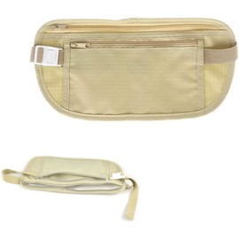 Cangurera de Viaje, Riñoneras Deportivo para Correr, Efectivo y Tarjetas, Riñonera de viaje Anti-robo con Cremallera Oculta para Hombres y Mujeres RFID Cinturón de Viaje Carteras (Amarillo)
