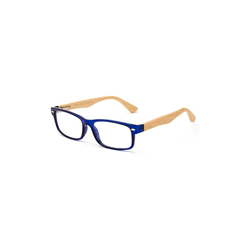 Real Bamboo Reading Glasses Spring Hinge Genuine Bamboo Rectangular Reader
