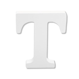 Bojueshaw White Wooden Letters,4 Inch Standing Alphabet,DIY Paintable Letters for Arts & Crafts,Home Decor, Weddings & Parties(Letter T)