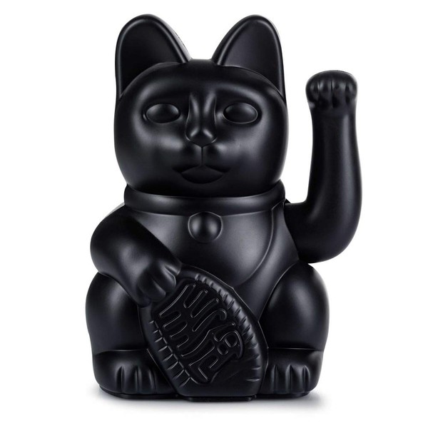 DONKEY Products Waving Cat, Plastic, Black, 10.5 x 8.5 x 15 cm