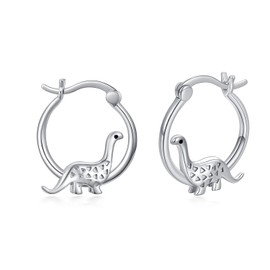 Dinosaur Earrings Sterling Silver Small Hoop Earrings for sensitive ears Cute Dinosaur Jewelry Gifts for Women Daughter