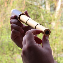 Soldela Binoculars Binoculars Monocular 25x Magnification 30mm Lens Astronomical Binoculars Hiking Hunting Boat Bird Landscape Observation with Bag (Gold)