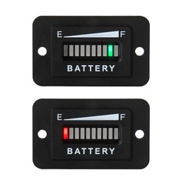 2 Pieces Runleader 48V Battery Indicator Battery State of Charge Meter Gauge for Lead Acid (not Included Trojan Type); Battery Discharge Alert, Use for Golf Cart,Fork Lifts,Star Car, Yamaha(2, 48V)