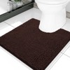 Smiry Luxury Chenille Toilet Rugs U-Shaped 20''x20'', Soft Absorbent Non-Slip
